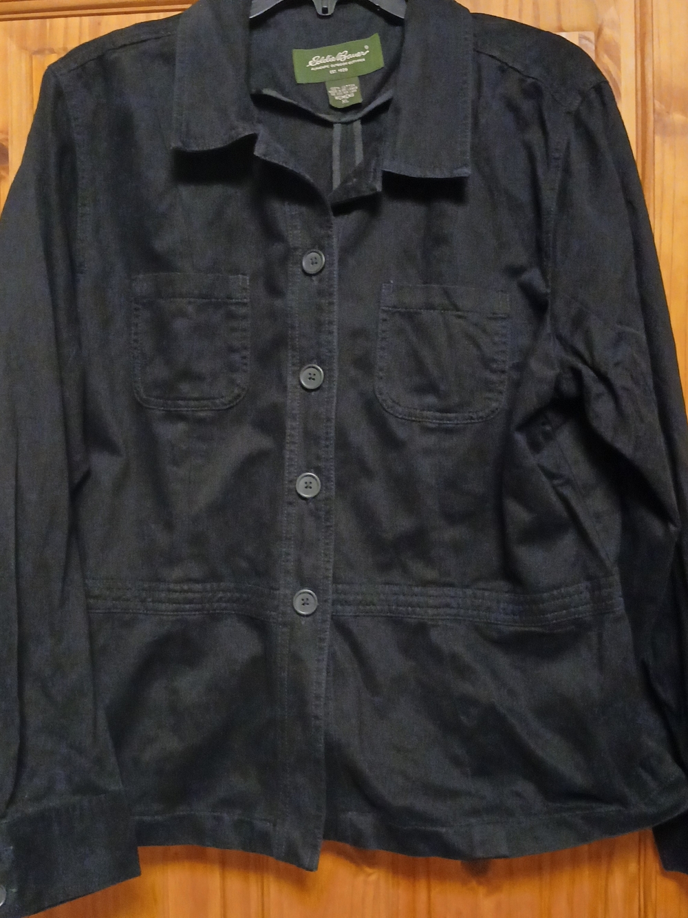 Eddie Bauer Black Button-Up Lightweight Jacket
